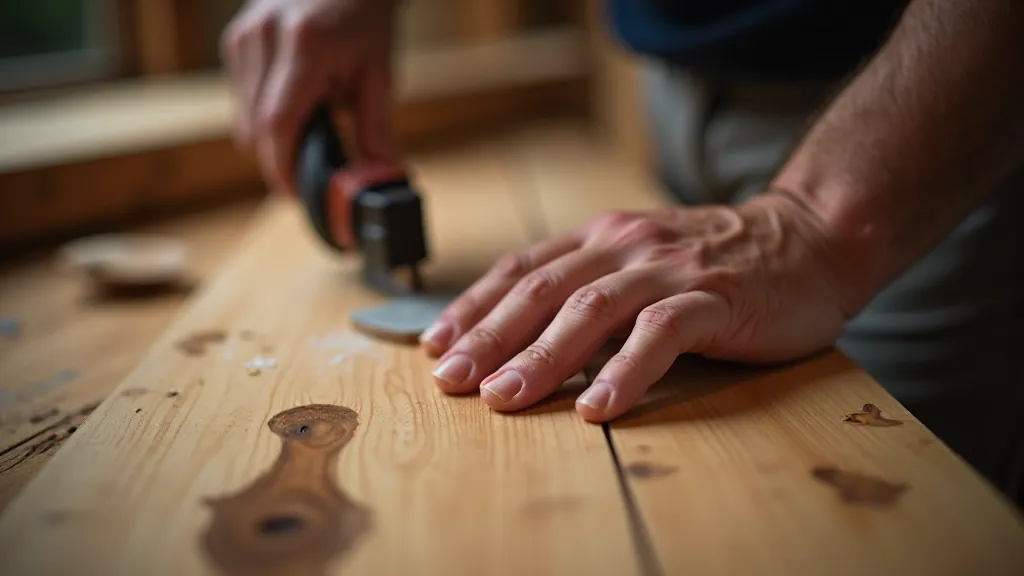 Person working on vintage furniture restoration project