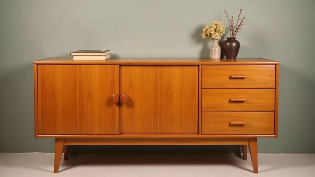 Vintage Soviet-era wooden cabinet with clean lines and solid construction typical of mid-century Eastern European design